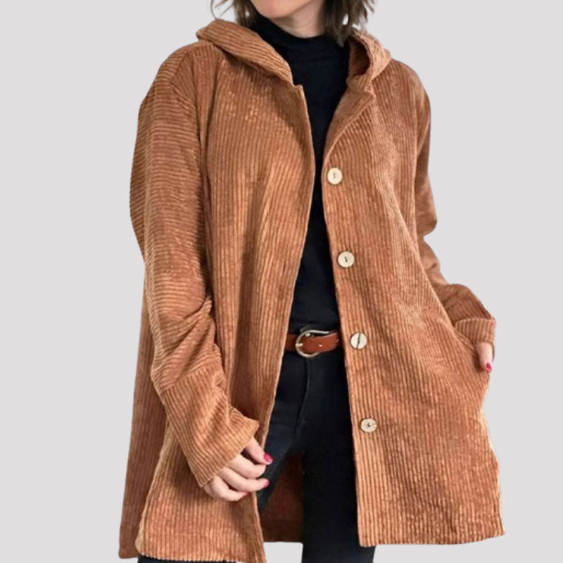 🍂 Casual velvet jacket with hood for fal 🧥