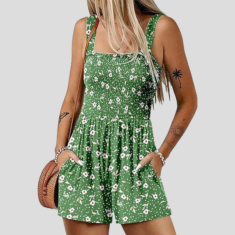 ☀️ Sommarjumpsuit med fyrkantig halsringning för kvinnor🌴/Sommarjumpsuit med fyrkantig halsringning för kvinnor