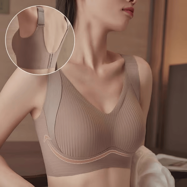 🎁Ribbad push-up-bh med justerbara byglar för kvinnor/ 🎁Women's Ribbed Push Up Adjustable Wireless Bra