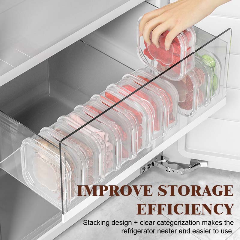 ❄️Frysfack För Färskhållning Av Kött - Gör Frysningen Mer Prydlig/Refrigerator Frozen Meat Compartment Box