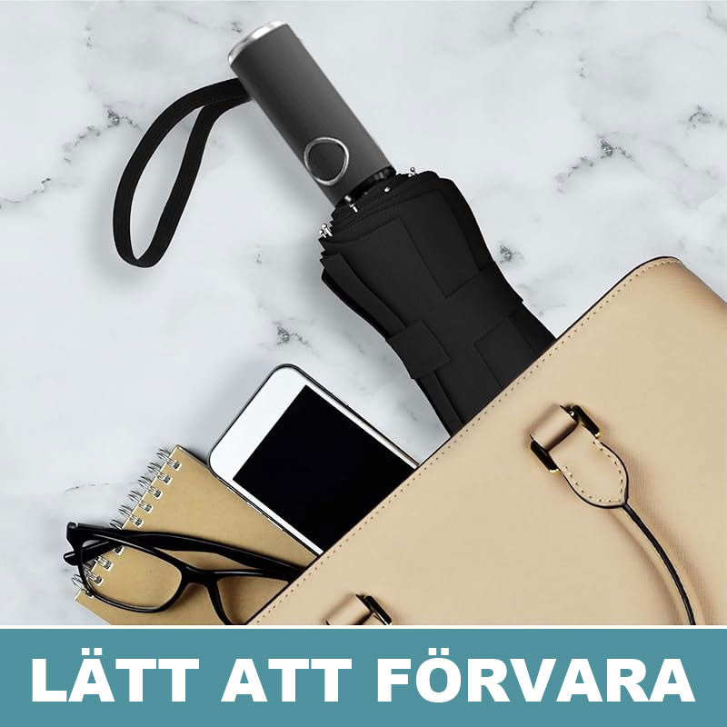 ☔72-Ribbad Helautomatiskt Fällbart Paraply