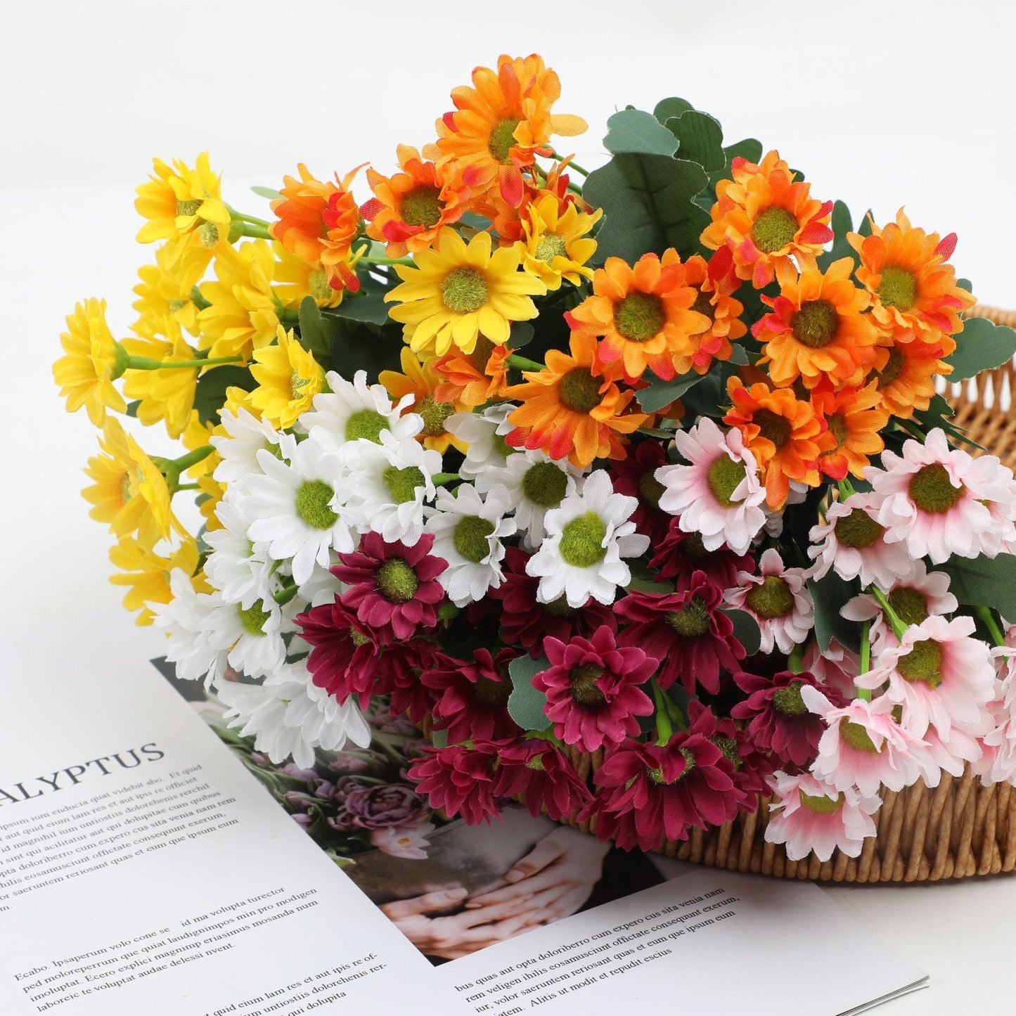 đ„ Konstgjorda utomhusblommor Sunset Mums â UV-bestĂ€ndiga, vattentĂ€ta, vindtĂ€ta