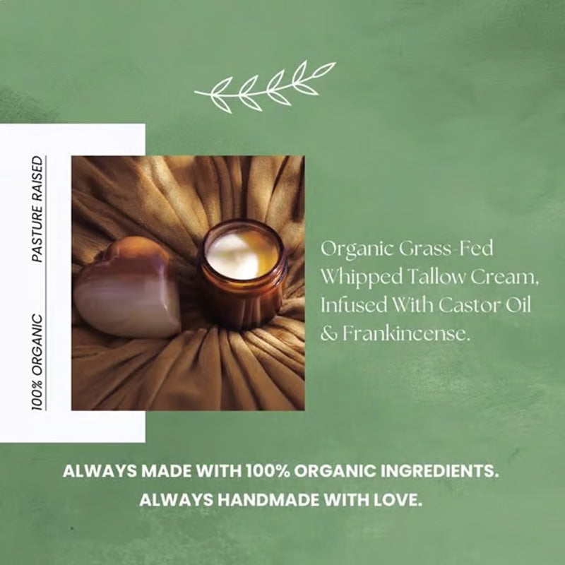 đż Ekologisk Vispad Talgbalsam Med Ricinolja Och Rökelse För Naturlig HudvĂ„rd Och Ă
terfuktande âš/đż Organic Whipped Tallow Balm with Castor Oil & Frankincense for Natural Skincare & Moisturizing âš