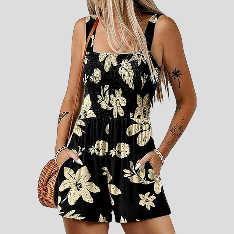 ☀️ Sommarjumpsuit med fyrkantig halsringning för kvinnor🌴/Sommarjumpsuit med fyrkantig halsringning för kvinnor