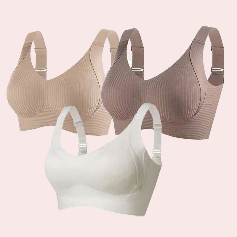 🎁Ribbad push-up-bh med justerbara byglar för kvinnor/ 🎁Women's Ribbed Push Up Adjustable Wireless Bra