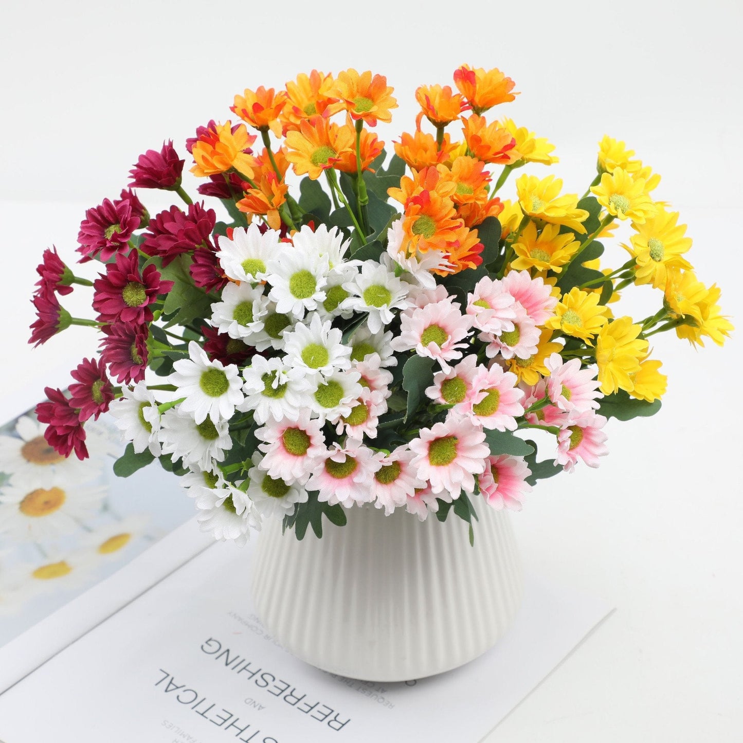 đ„ Konstgjorda utomhusblommor Sunset Mums â UV-bestĂ€ndiga, vattentĂ€ta, vindtĂ€ta