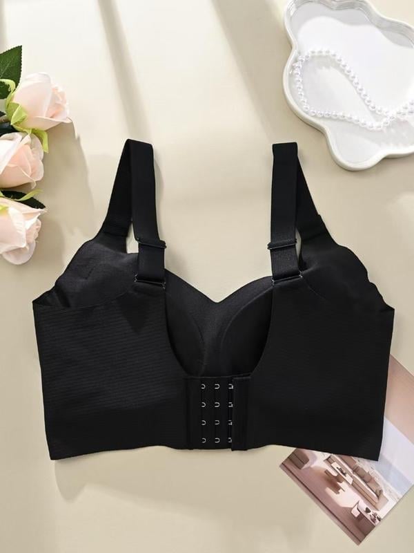 🎁Ribbad push-up-bh med justerbara byglar för kvinnor/ 🎁Women's Ribbed Push Up Adjustable Wireless Bra