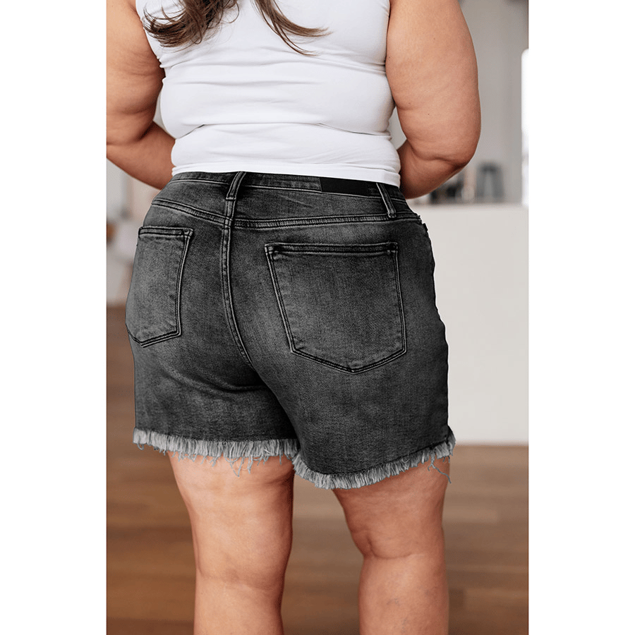 🔥 Sista dagen -49% RABATT 🔥 Högmidjeklippta "Dad Shorts" med fransad kant