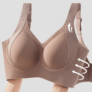 🎁Ribbad push-up-bh med justerbara byglar för kvinnor/ 🎁Women's Ribbed Push Up Adjustable Wireless Bra