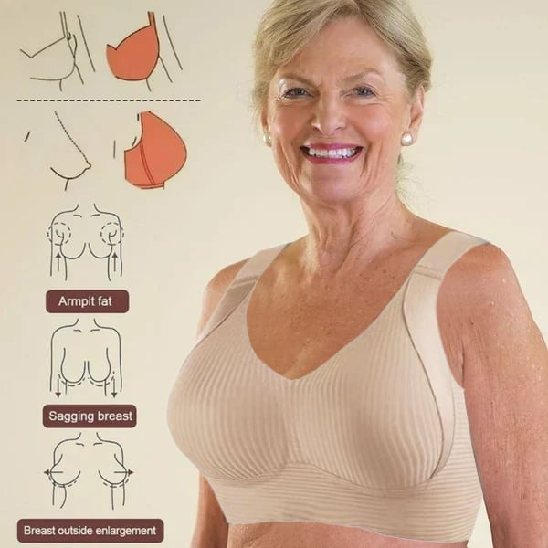 🎁Ribbad push-up-bh med justerbara byglar för kvinnor/ 🎁Women's Ribbed Push Up Adjustable Wireless Bra
