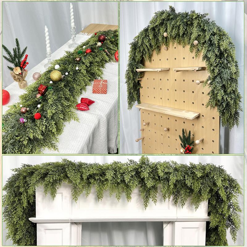 🏆2025 Super Value Set (50 % RABATT)💥6 FT Konstgjorda Cederkransar – Realistisk Vintergrön Dekoration