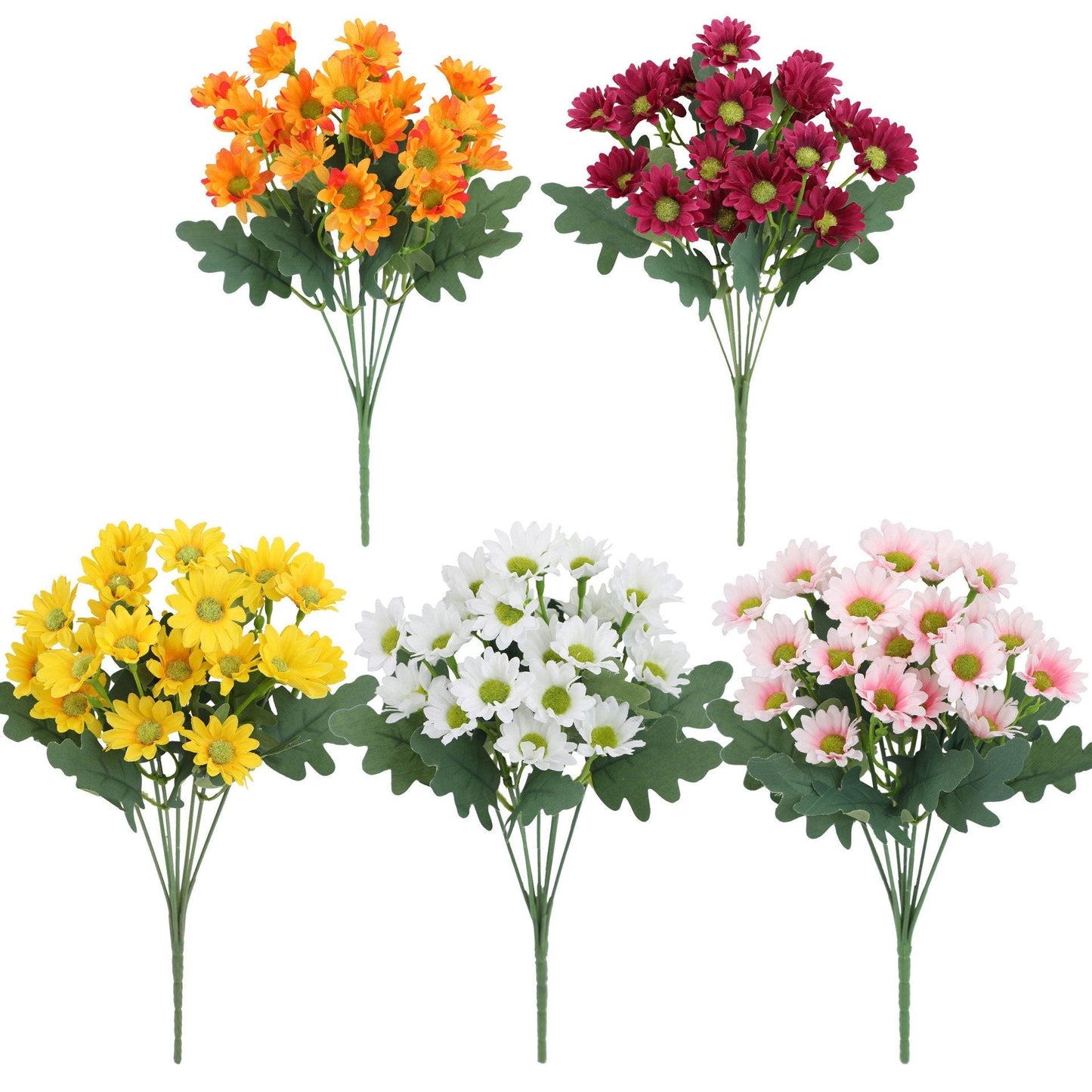 💥 Konstgjorda utomhusblommor Sunset Mums – UV-beständiga, vattentäta, vindtäta