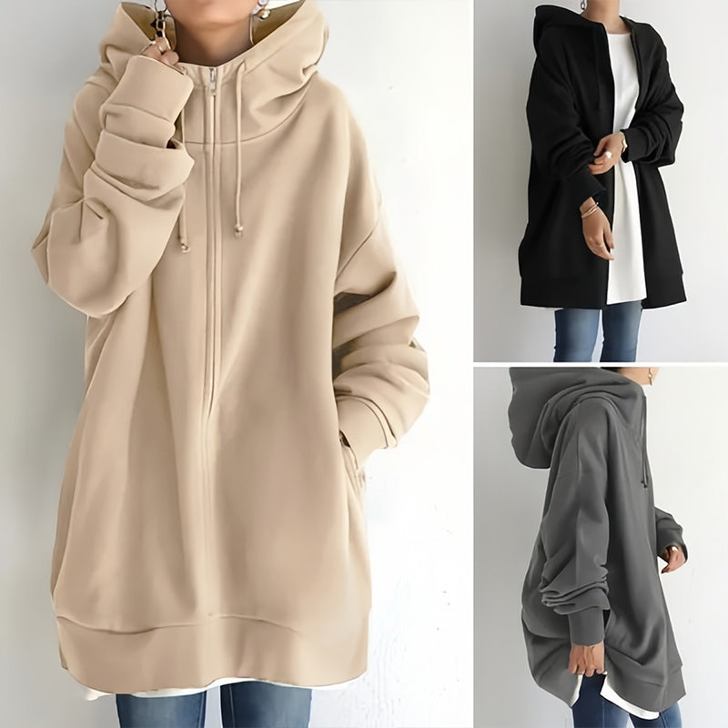 💥Begränsat Erbjudande 50% Rabatt🔥 Damernas Höst/Vinter Hoodie med Dragkedja – Köp två, fri frakt