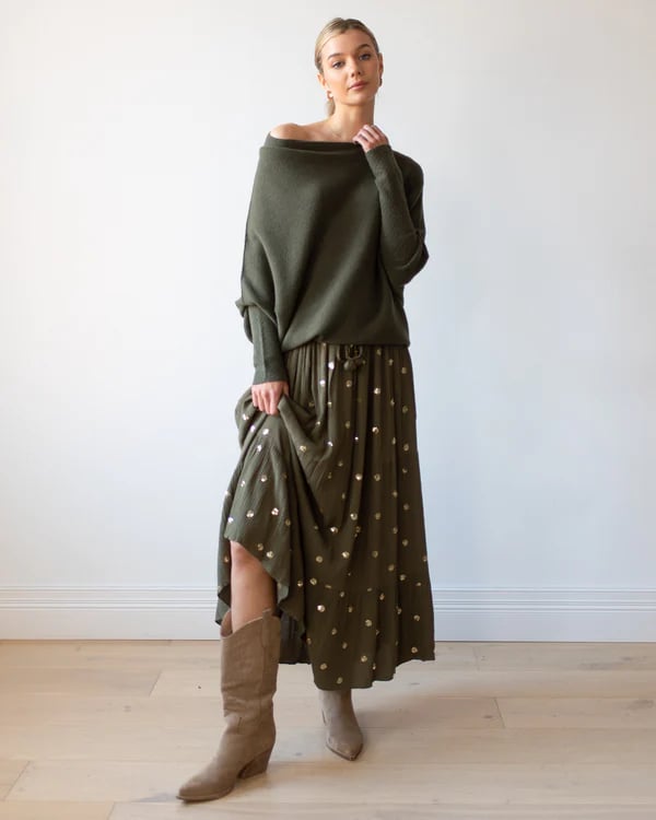 ✨ Kvinnors Asymmetriska Draperade Tröja