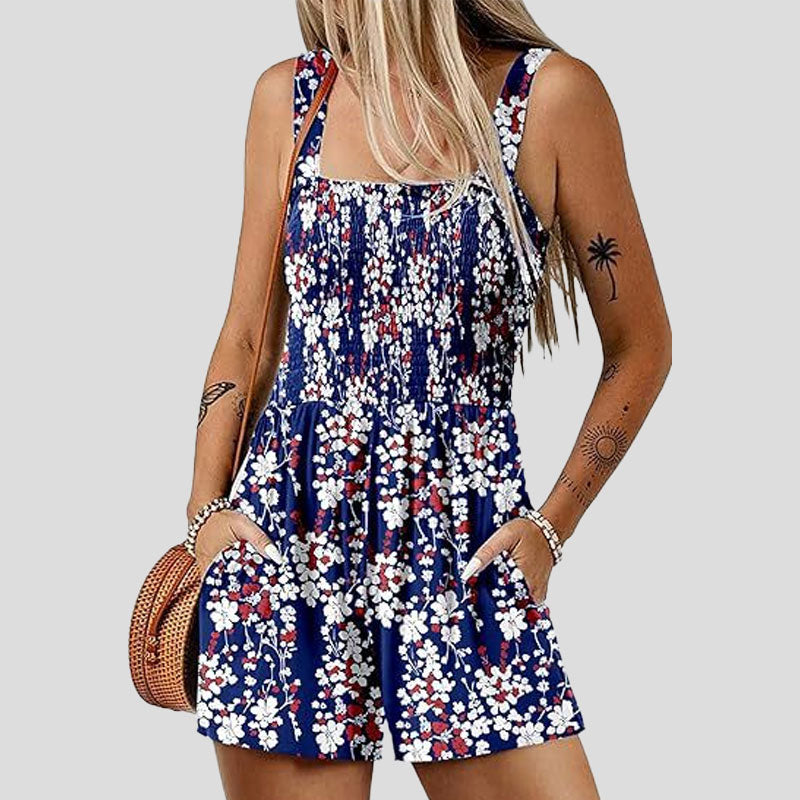 ☀️ Sommarjumpsuit med fyrkantig halsringning för kvinnor🌴/Sommarjumpsuit med fyrkantig halsringning för kvinnor