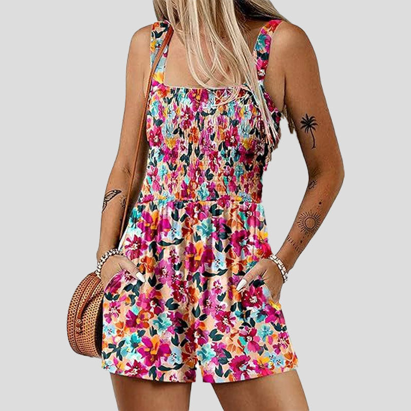 ☀️ Sommarjumpsuit med fyrkantig halsringning för kvinnor🌴/Sommarjumpsuit med fyrkantig halsringning för kvinnor