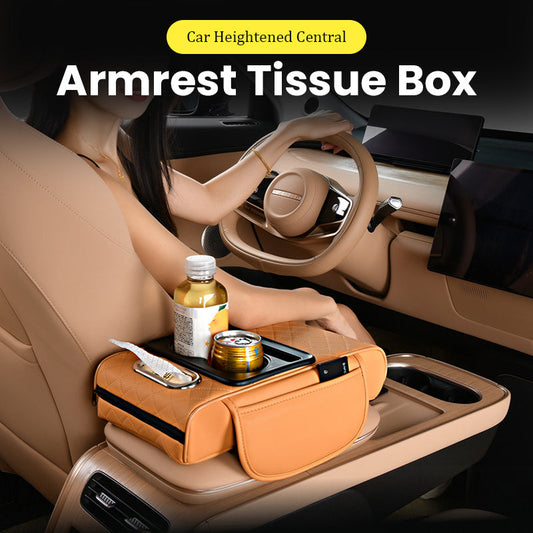 4-i-1 bil förhöjda centrala armstöd Tissue Box
