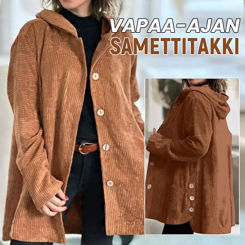 🍂 Casual velvet jacket with hood for fal 🧥
