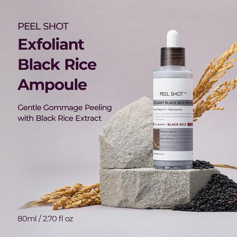 Peel Shot Glow Rice Ampoule Duo – Serum för lystergivande, exfoliering och återfuktning 🌾