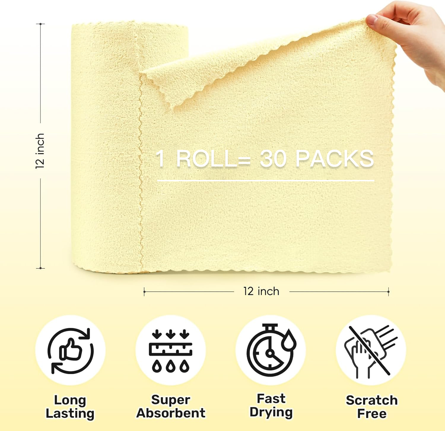 🧼🌀 Superabsorberande Mikrofiberdukar – Återanvändbar Rulle för Hem & Kök