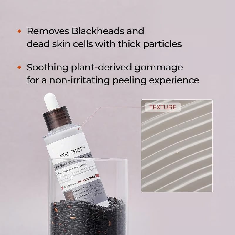Peel Shot Glow Rice Ampoule Duo – Serum för lystergivande, exfoliering och återfuktning 🌾