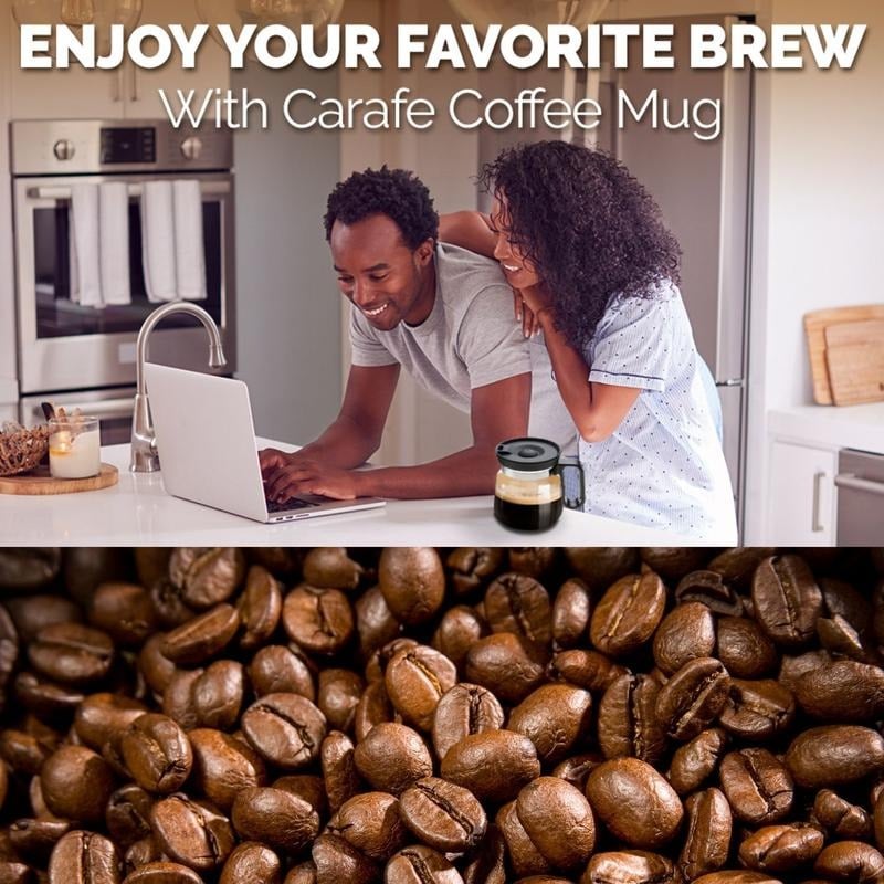 💕49% RABATT💖☕ 16 oz Glasmugg – Kaffekannestil