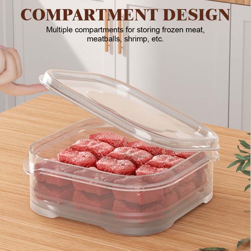 ❄️Frysfack För Färskhållning Av Kött - Gör Frysningen Mer Prydlig/Refrigerator Frozen Meat Compartment Box