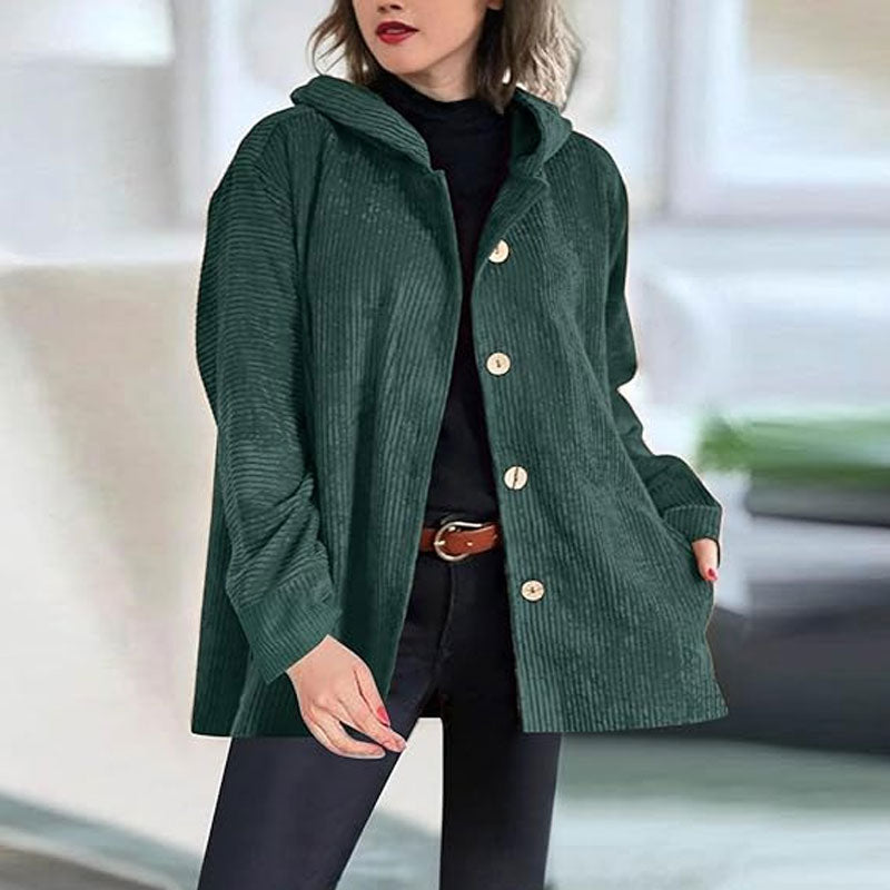 🍂 Casual velvet jacket with hood for fal 🧥