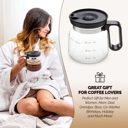 💕49% RABATT💖☕ 16 oz Glasmugg – Kaffekannestil