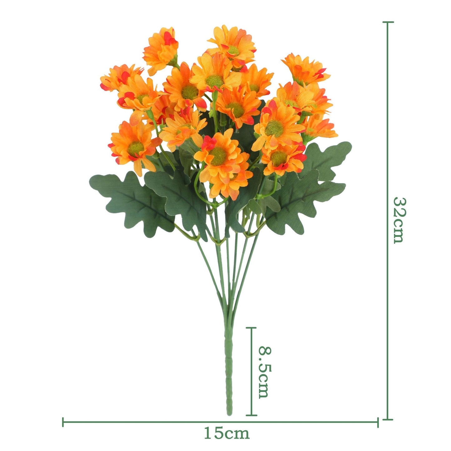💥 Konstgjorda utomhusblommor Sunset Mums – UV-beständiga, vattentäta, vindtäta