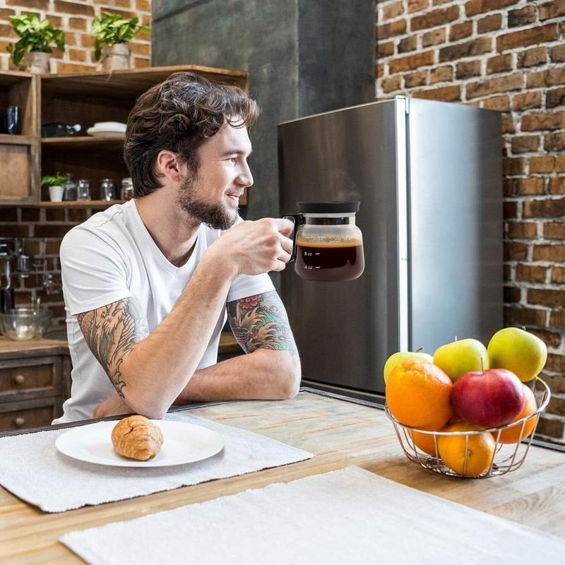 💕49% RABATT💖☕ 16 oz Glasmugg – Kaffekannestil