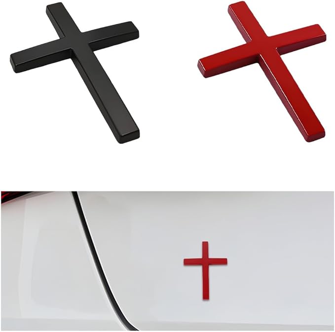 Köp en, få en gratis! ✝️ Metallklistermärke med Jesus Kristus på korset