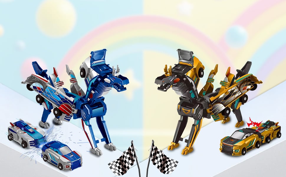 2025 Nyhet 💥 Krockande transformerande dinosauriebil-leksak