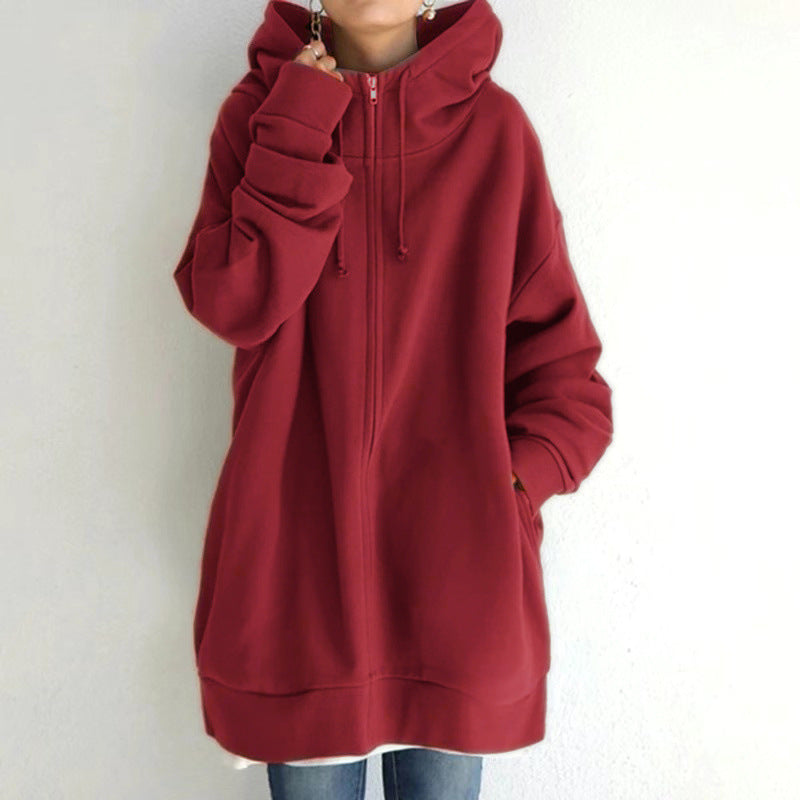 💥Begränsat Erbjudande 50% Rabatt🔥 Damernas Höst/Vinter Hoodie med Dragkedja – Köp två, fri frakt