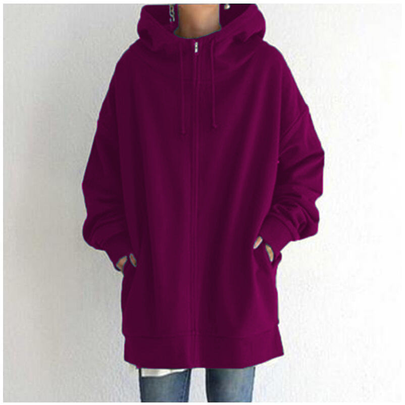 💥Begränsat Erbjudande 50% Rabatt🔥 Damernas Höst/Vinter Hoodie med Dragkedja – Köp två, fri frakt