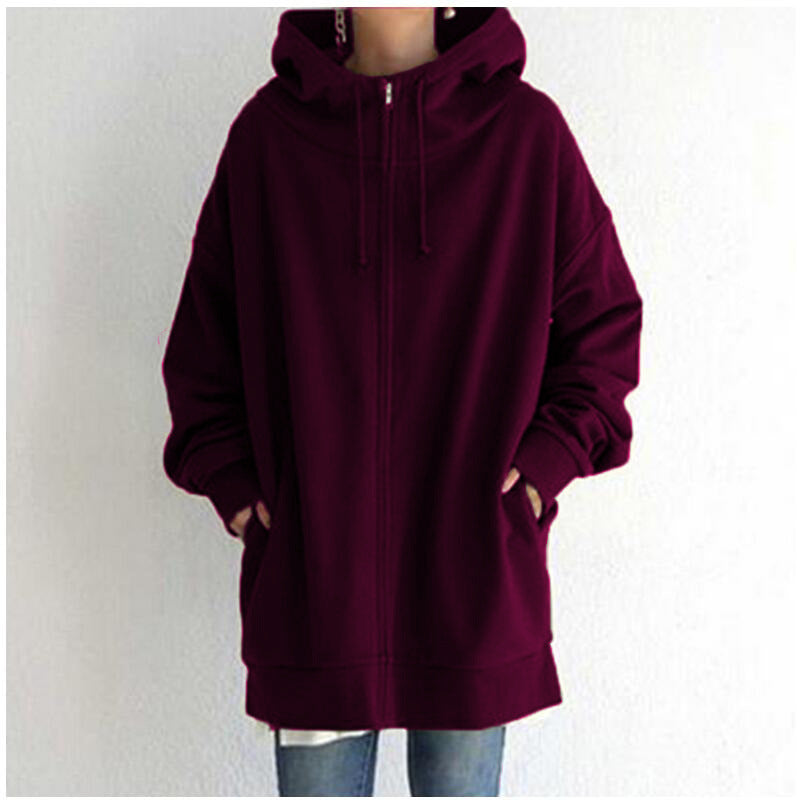 💥Begränsat Erbjudande 50% Rabatt🔥 Damernas Höst/Vinter Hoodie med Dragkedja – Köp två, fri frakt