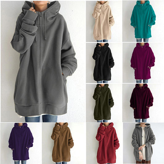 💥Begränsat Erbjudande 50% Rabatt🔥 Damernas Höst/Vinter Hoodie med Dragkedja – Köp två, fri frakt