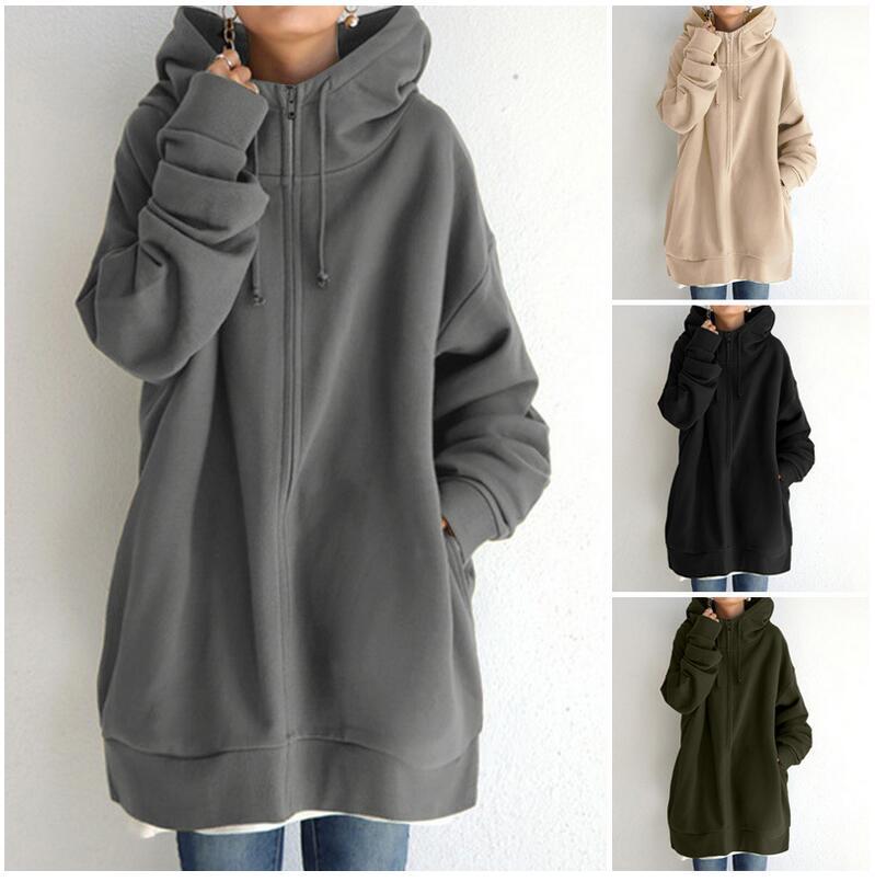 💥Begränsat Erbjudande 50% Rabatt🔥 Damernas Höst/Vinter Hoodie med Dragkedja – Köp två, fri frakt