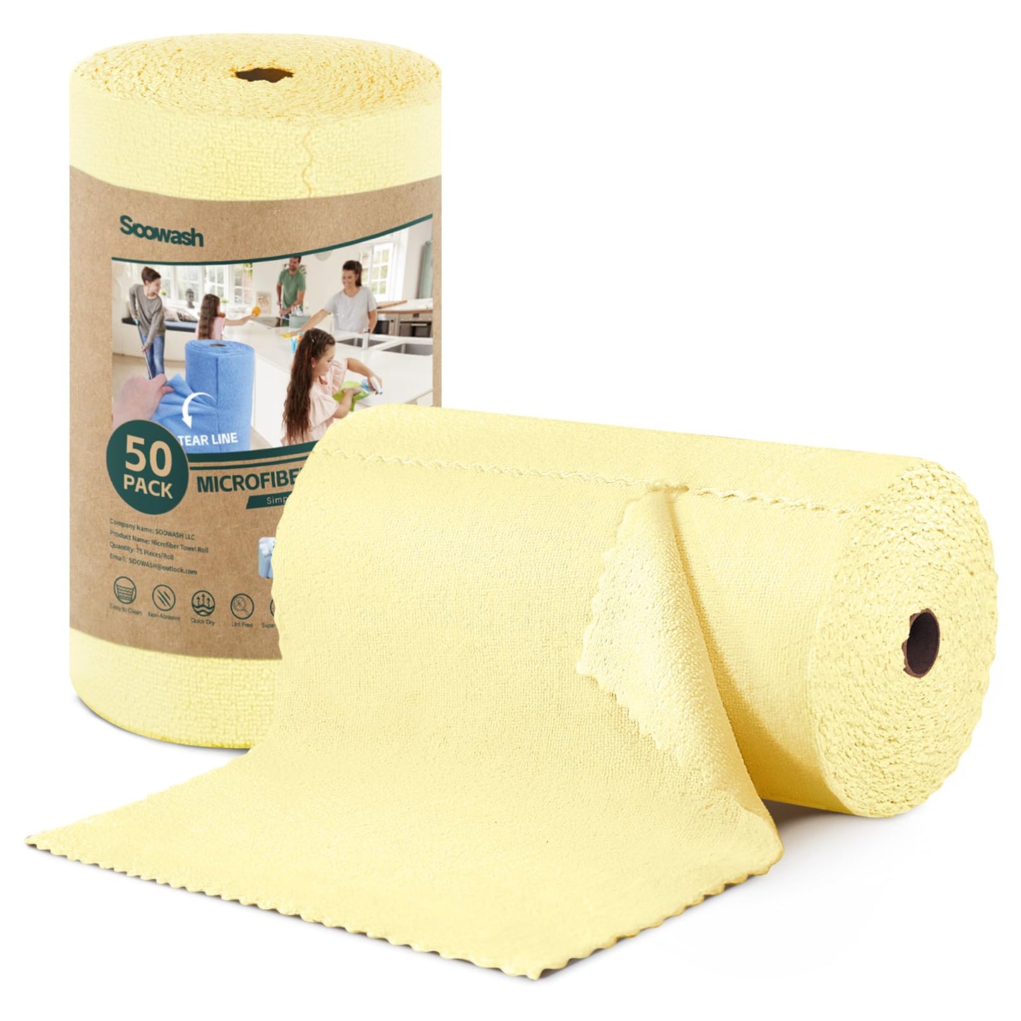 🧼🌀 Superabsorberande Mikrofiberdukar – Återanvändbar Rulle för Hem & Kök