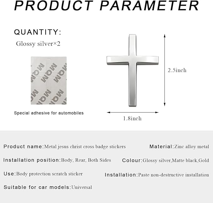 Köp en, få en gratis! ✝️ Metallklistermärke med Jesus Kristus på korset