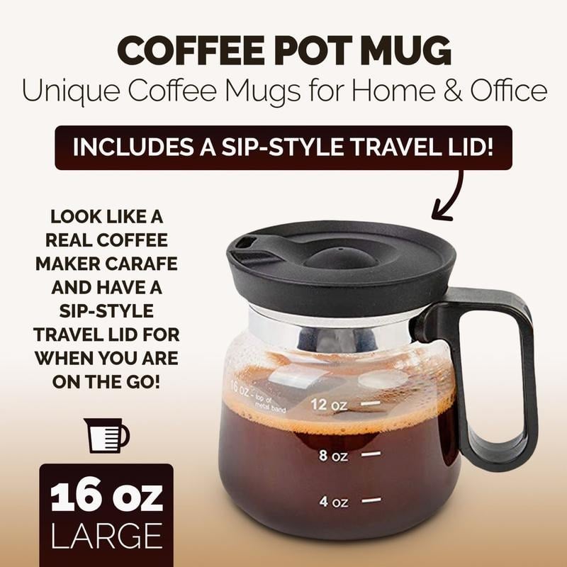 💕49% RABATT💖☕ 16 oz Glasmugg – Kaffekannestil