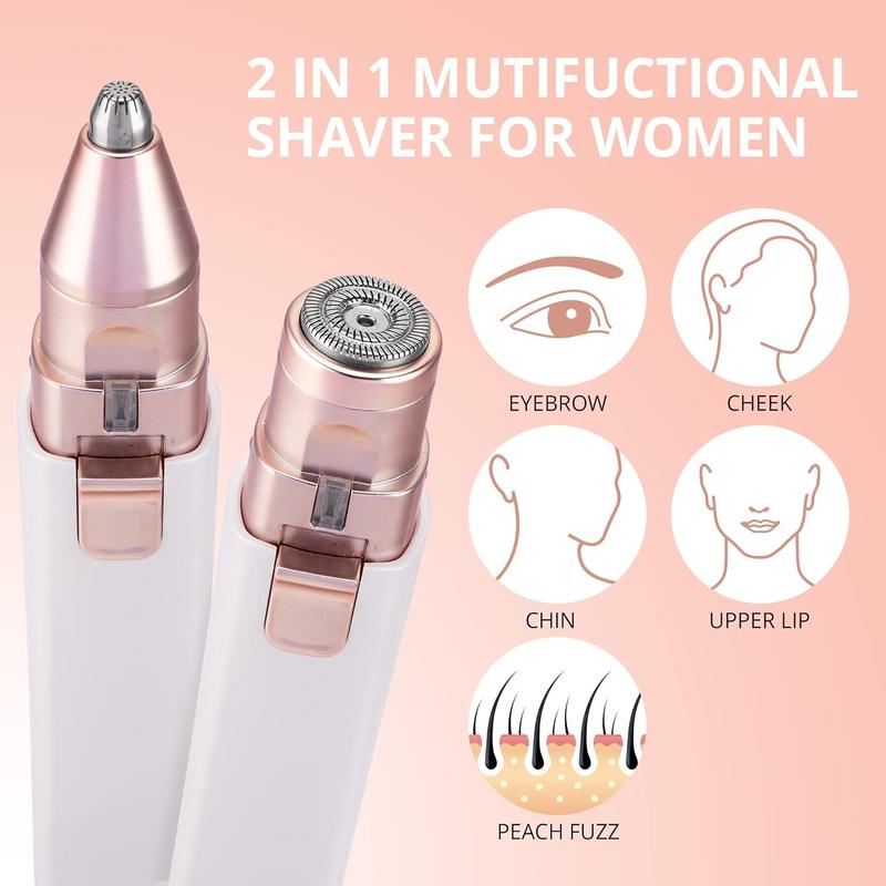 2-i-1 anordning för borttagning av ögonbryn och ansiktshår för kvinnor/2-in-1 Women's Eyebrow and Facial Hair Removal Device