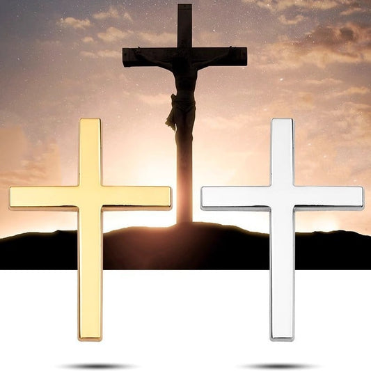Köp en, få en gratis! ✝️ Metallklistermärke med Jesus Kristus på korset